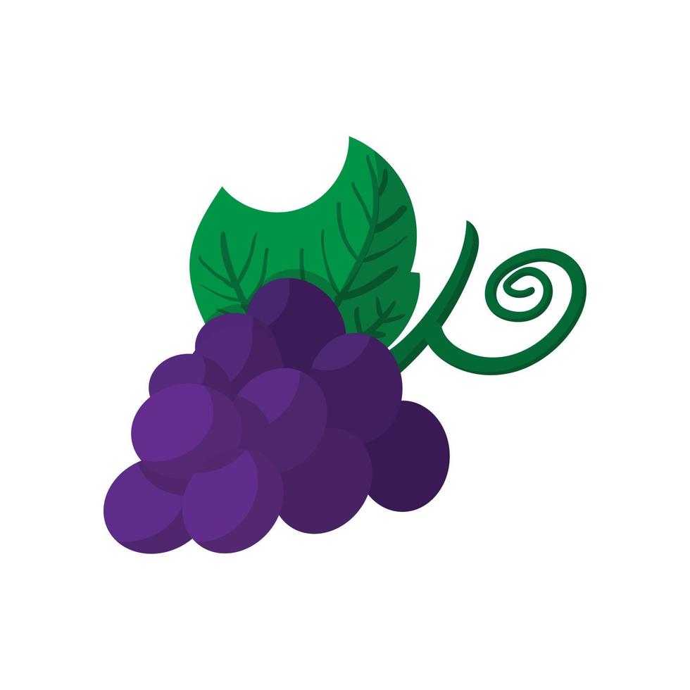 Blue grapes bunch icon, cartoon style vector