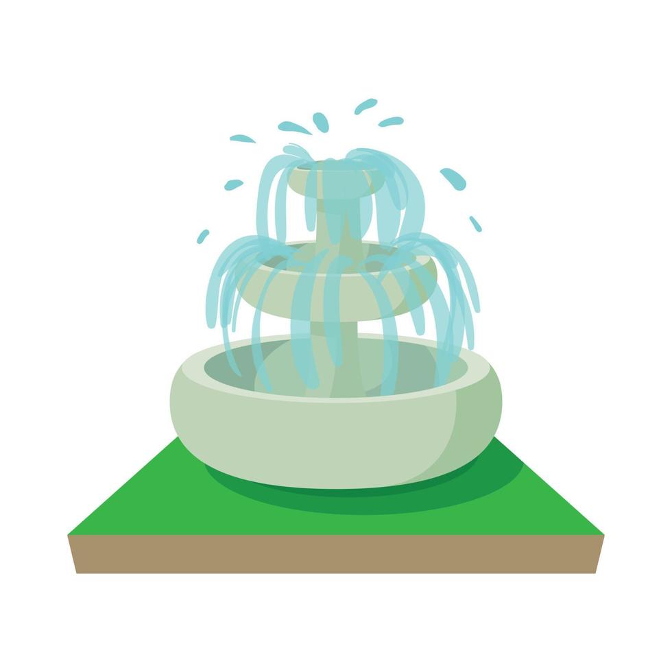 Fountain icon, cartoon style vector