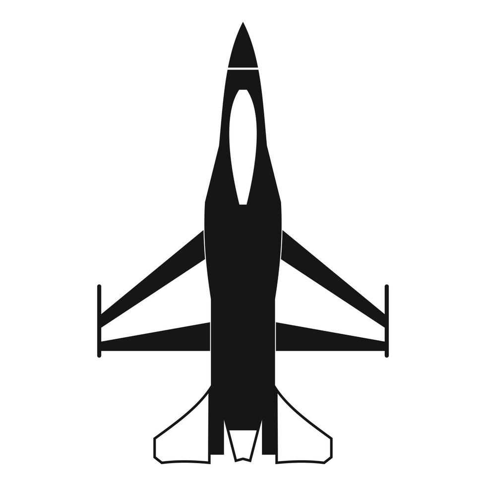 Fighter jet icon, simple style vector