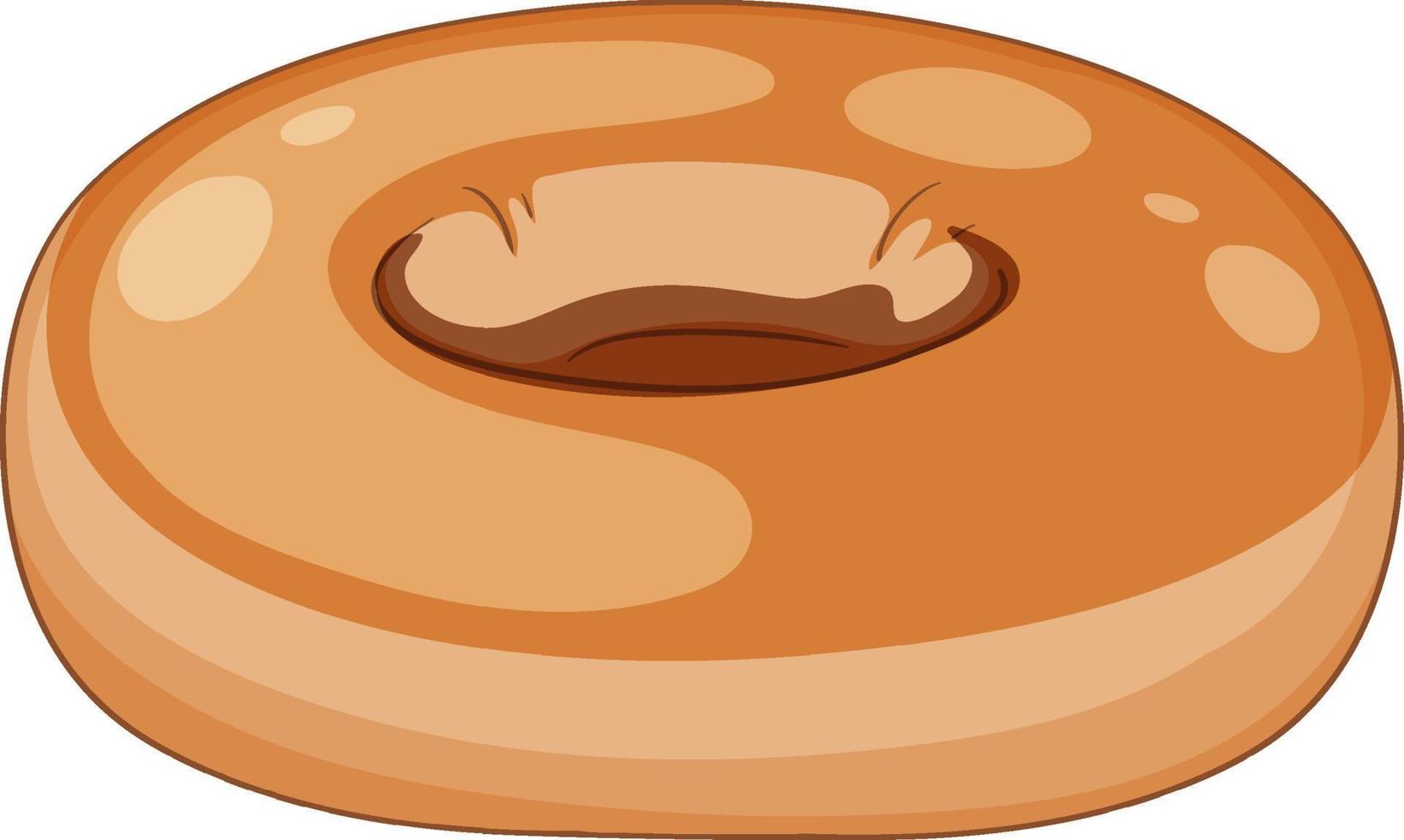 Isolated cartoon plain bagel vector