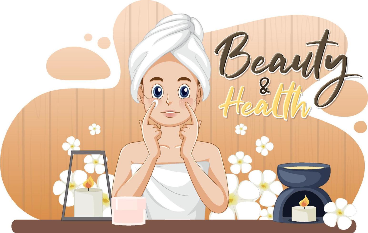 Beauty and health text design for banner or poster vector