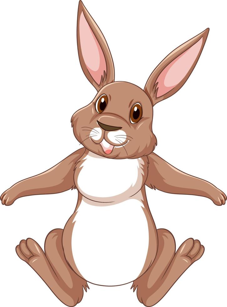 Cute brown rabbit cartoon character vector