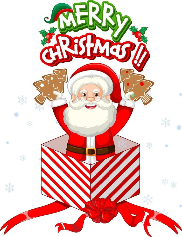 Santa Claus and Christmas gift box vector