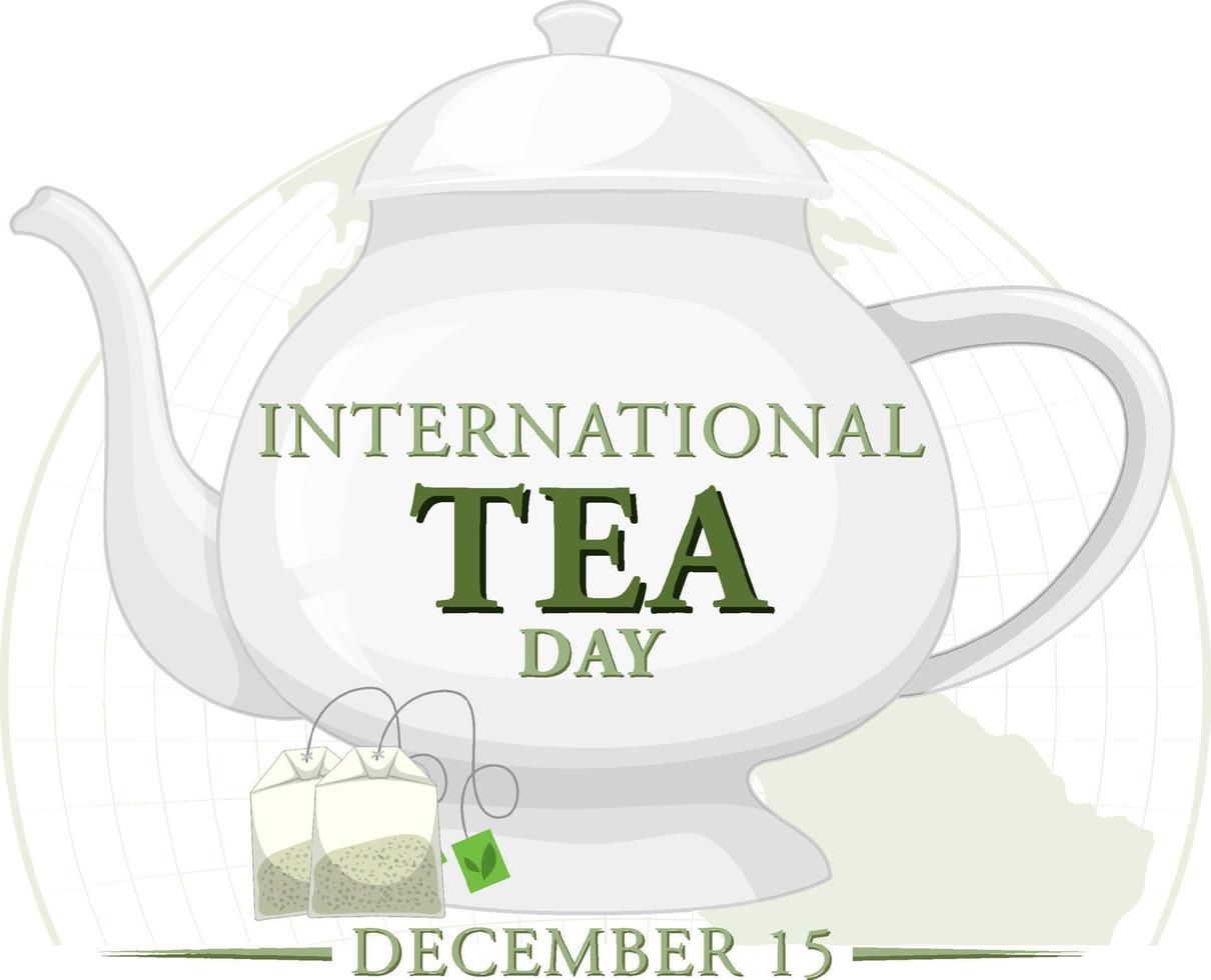 diseño de banner de texto del día internacional del té vector