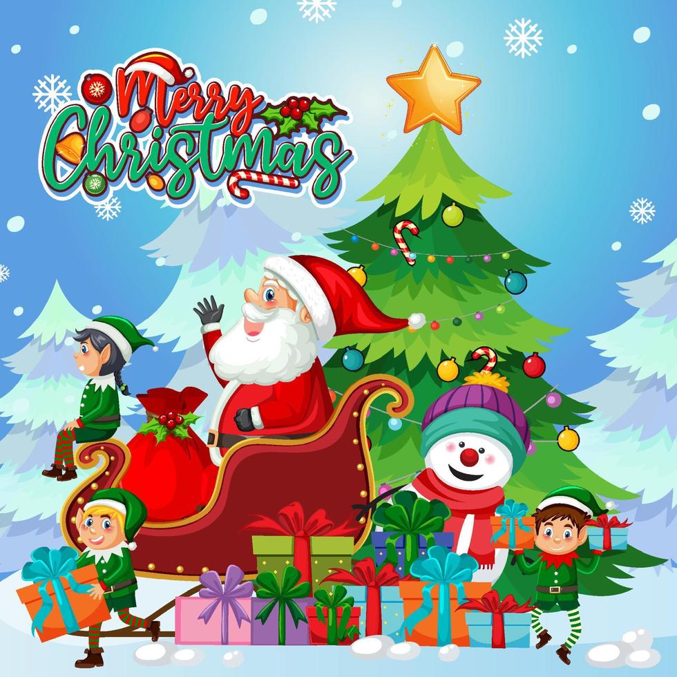 Merry Christmas poster design vector