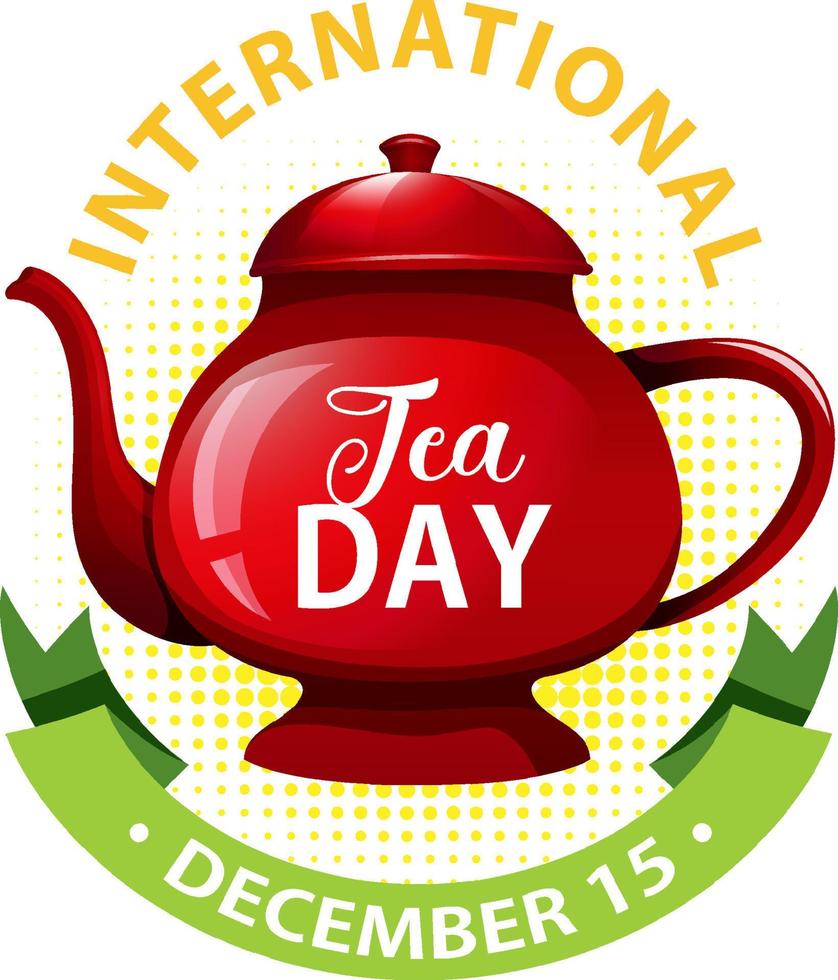 International tea day text banner vector