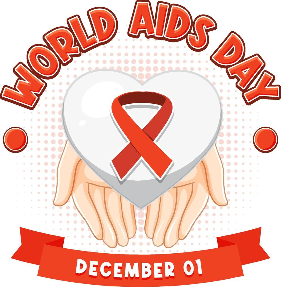 diseño del cartel del día mundial del sida vector