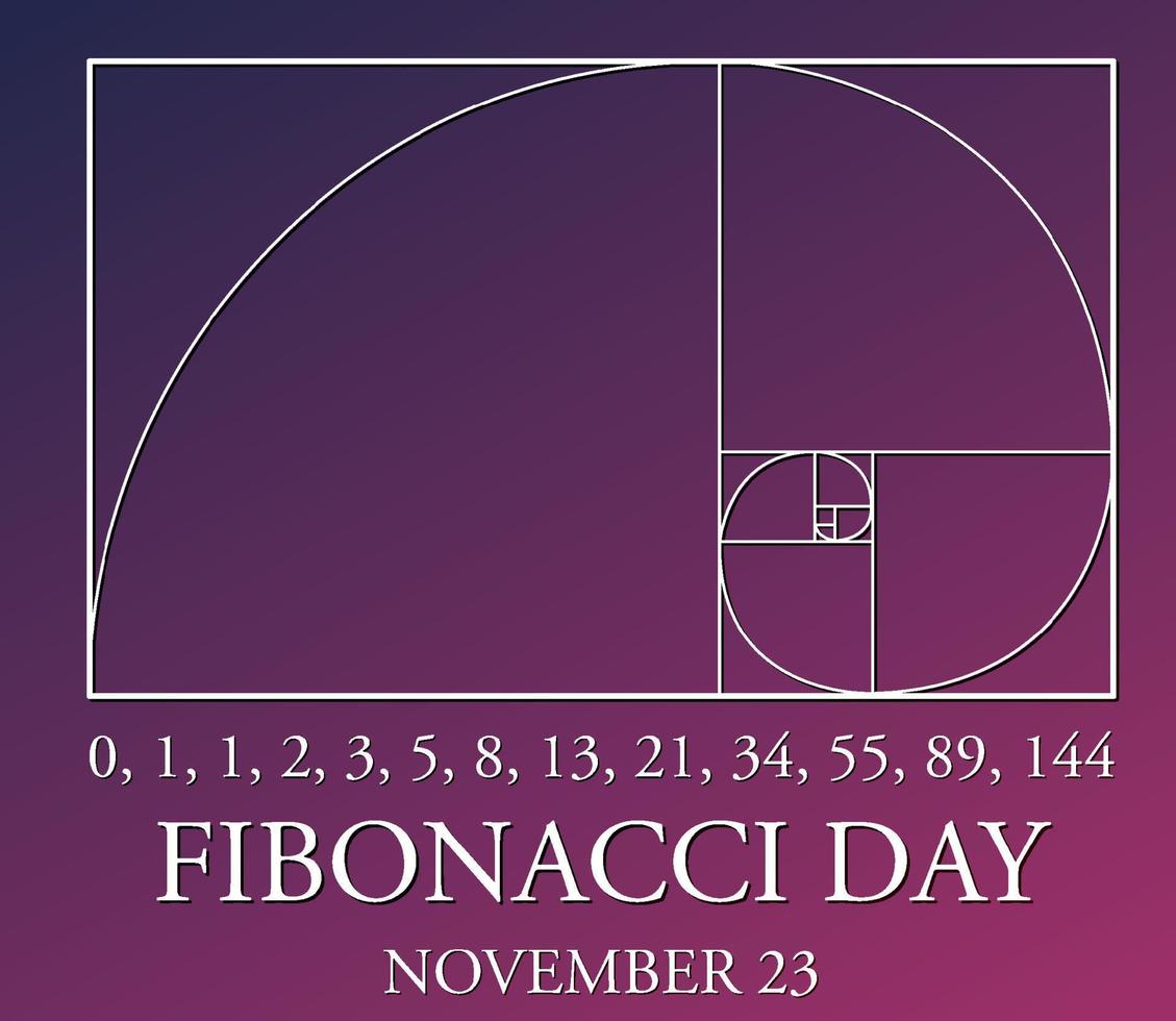 diseño del cartel del día de fibonacci vector