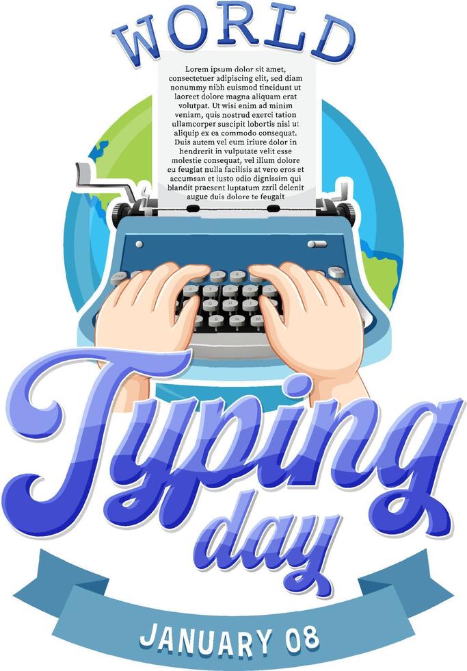 World typing day January icon vector
