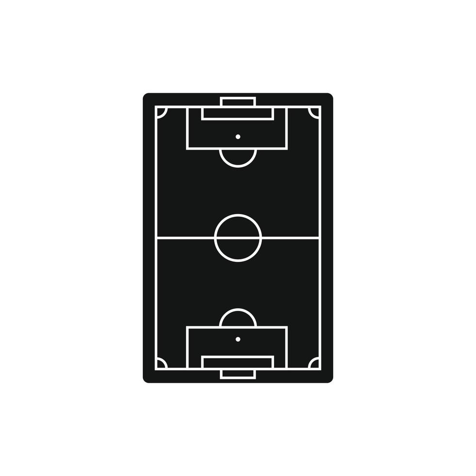 campo de fútbol negro simple icono vector