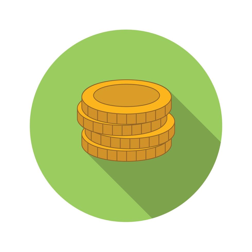 Stack of coins flat icon vector