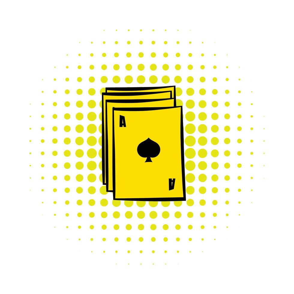 Ace of spades playing card icon in comics style vector