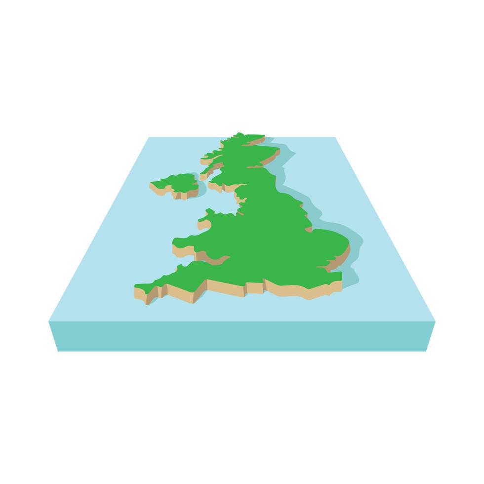 Map of United Kingdom icon, cartoon style vector