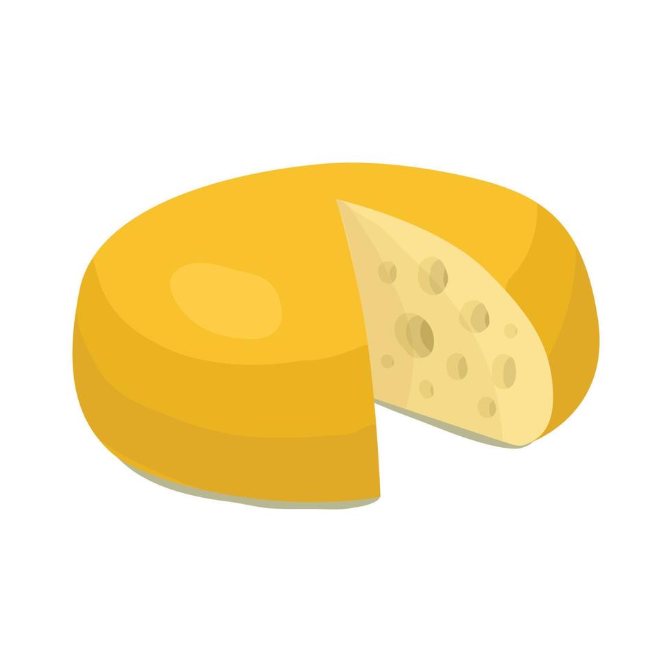 Cheese wheel icon, cartoon style vector