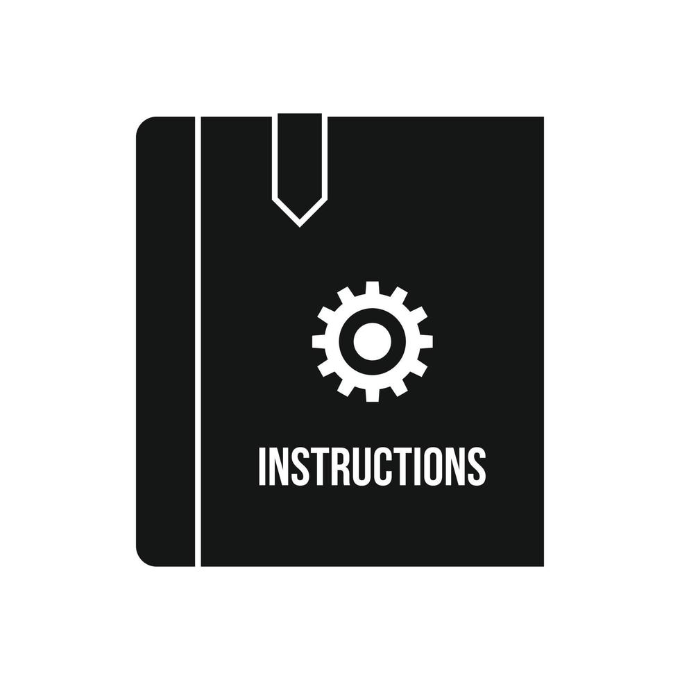 icono de libro de instrucciones, estilo simple vector