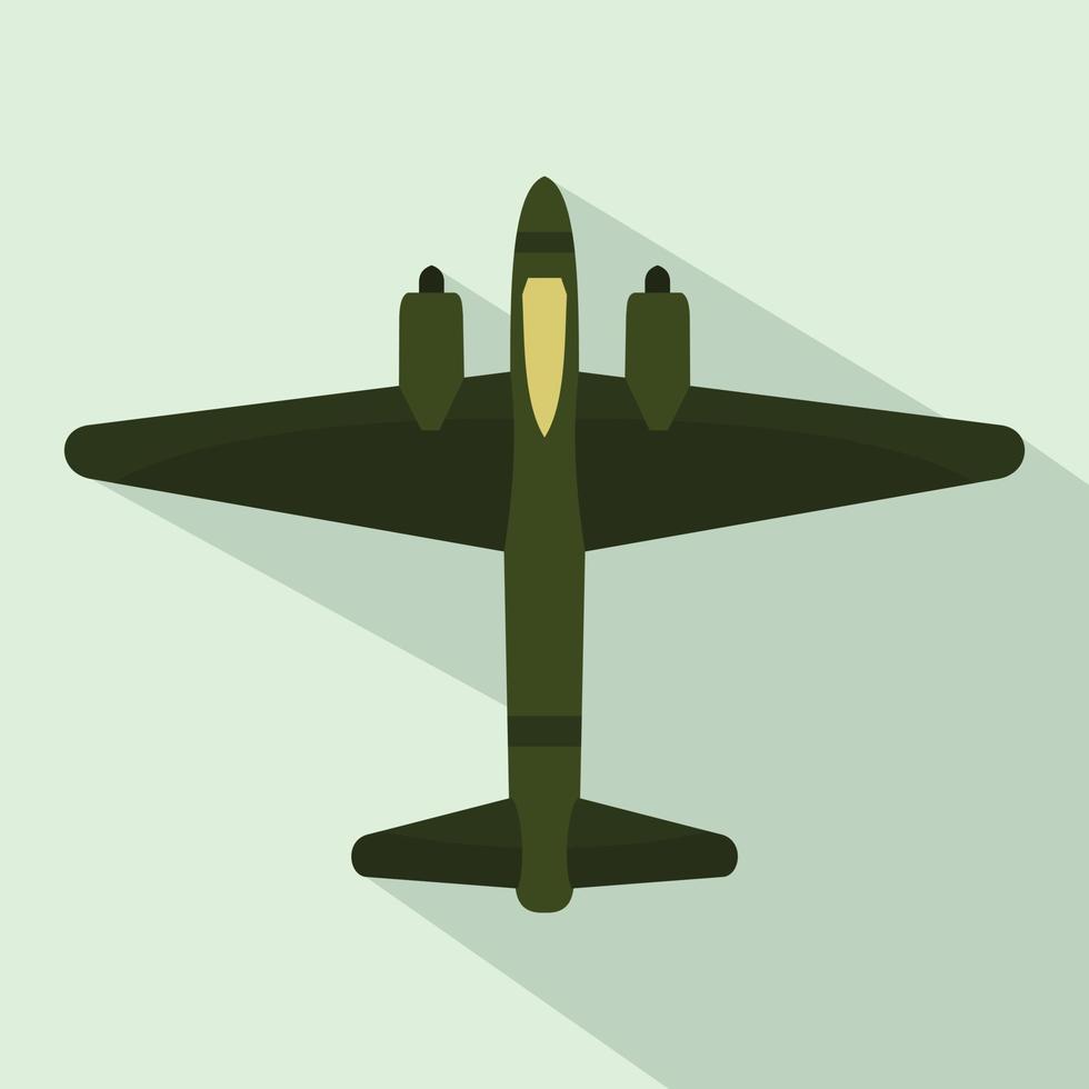 icono de avión de combate militar, estilo plano vector