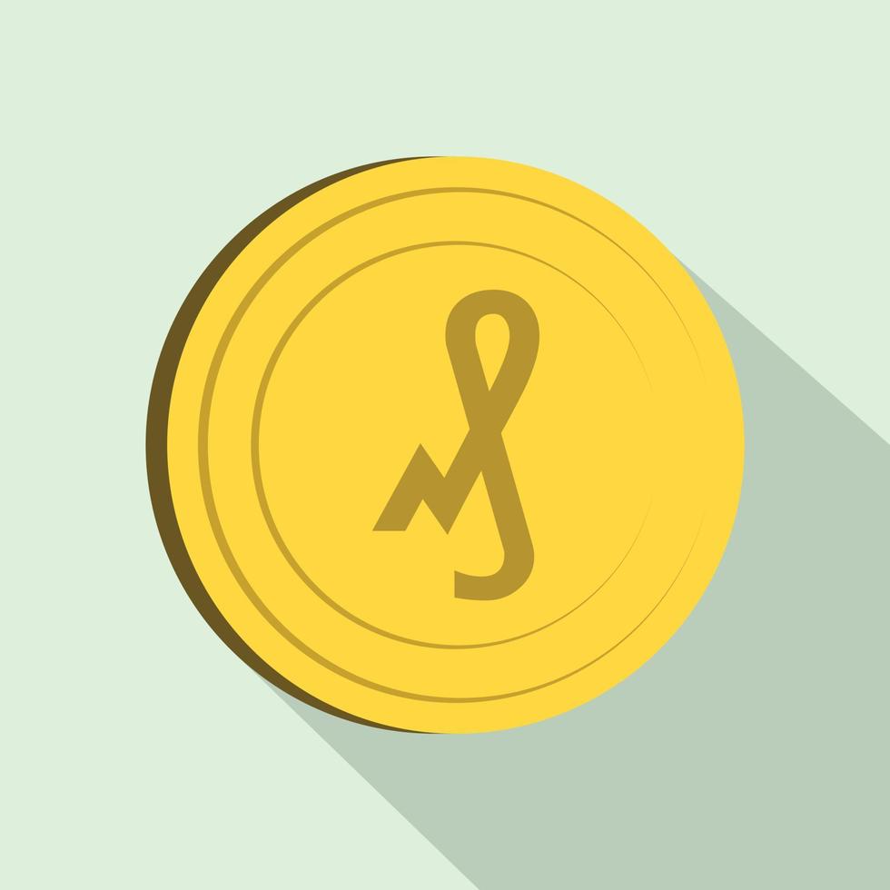 Pfennig icon, flat style vector