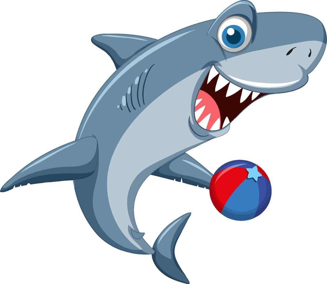 Smiling shark cartoon character vector