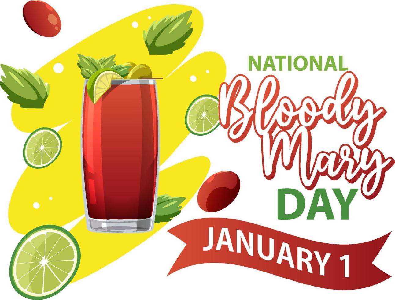 National Bloody Mary Day Banner Design vector