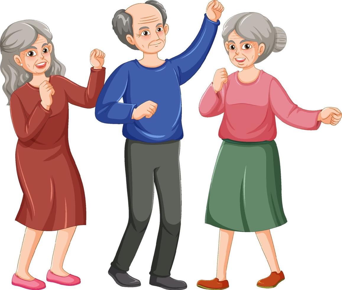 Group of elderly people dancing vector