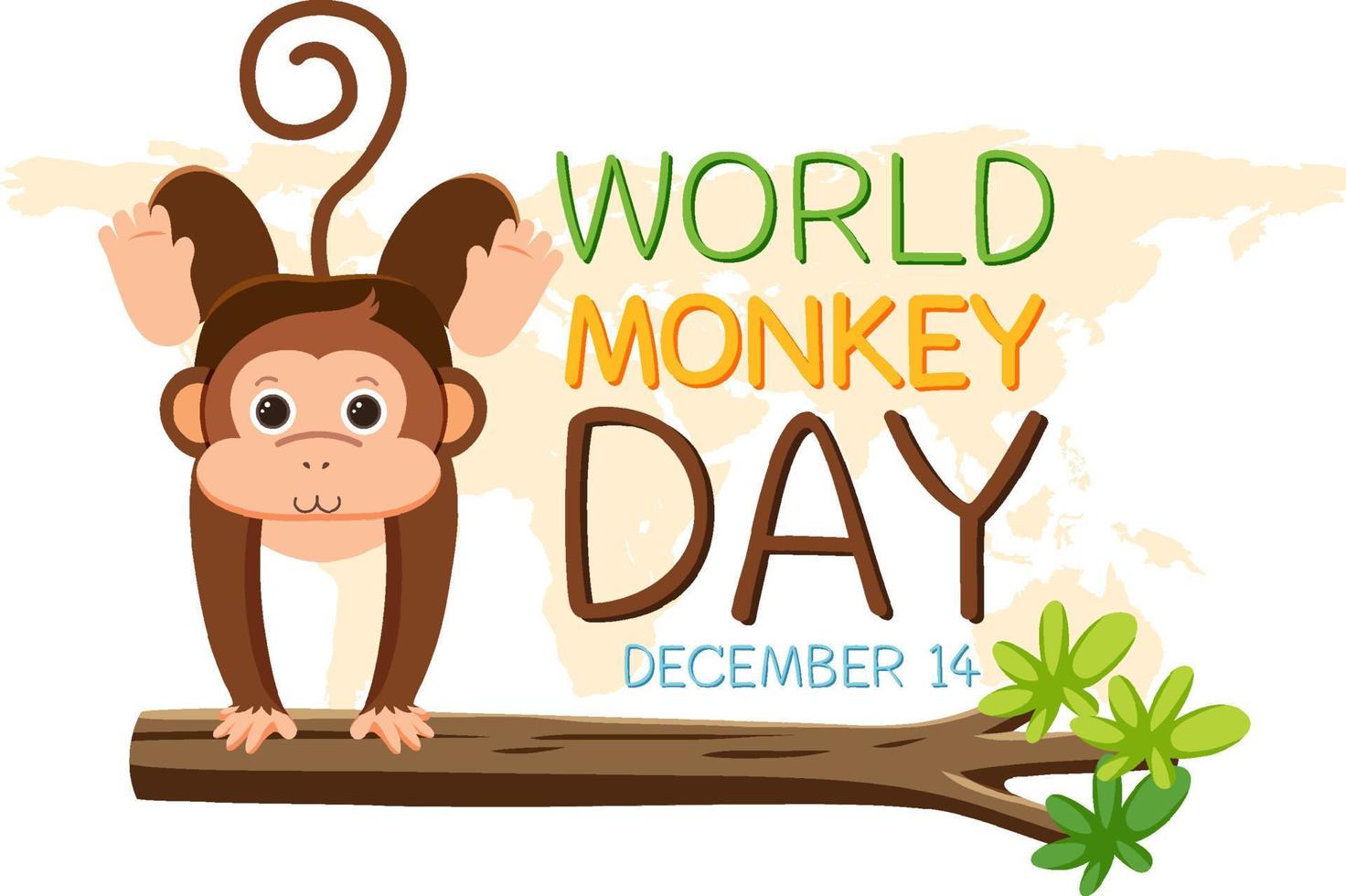 World monkey day poster design vector