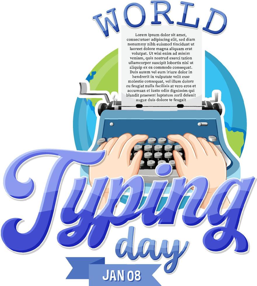 World typing day January icon vector