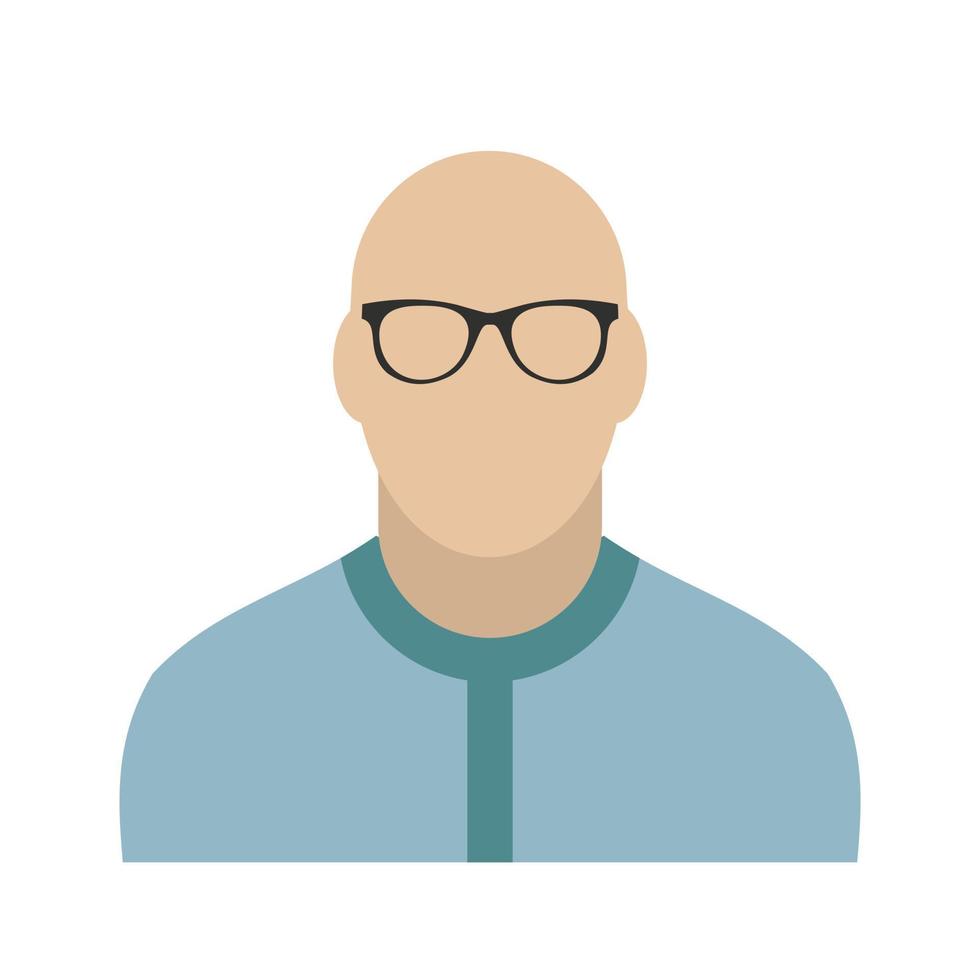 icono de avatar de hombre calvo vector