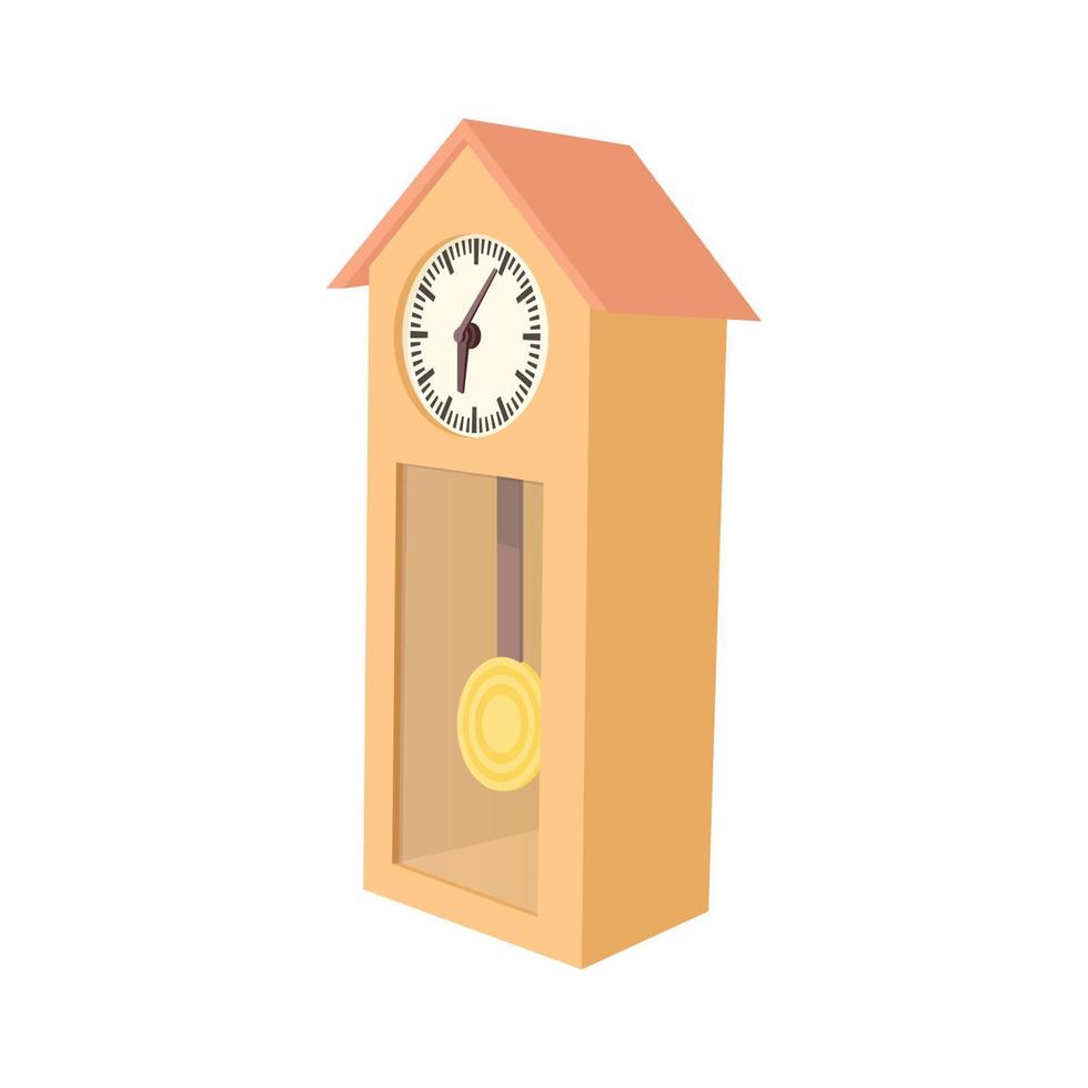 Grandfather clock icon, cartoon style vector