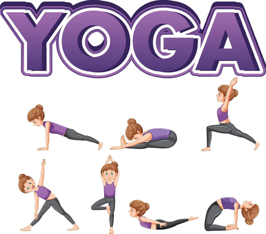 Set of yoga postures vector