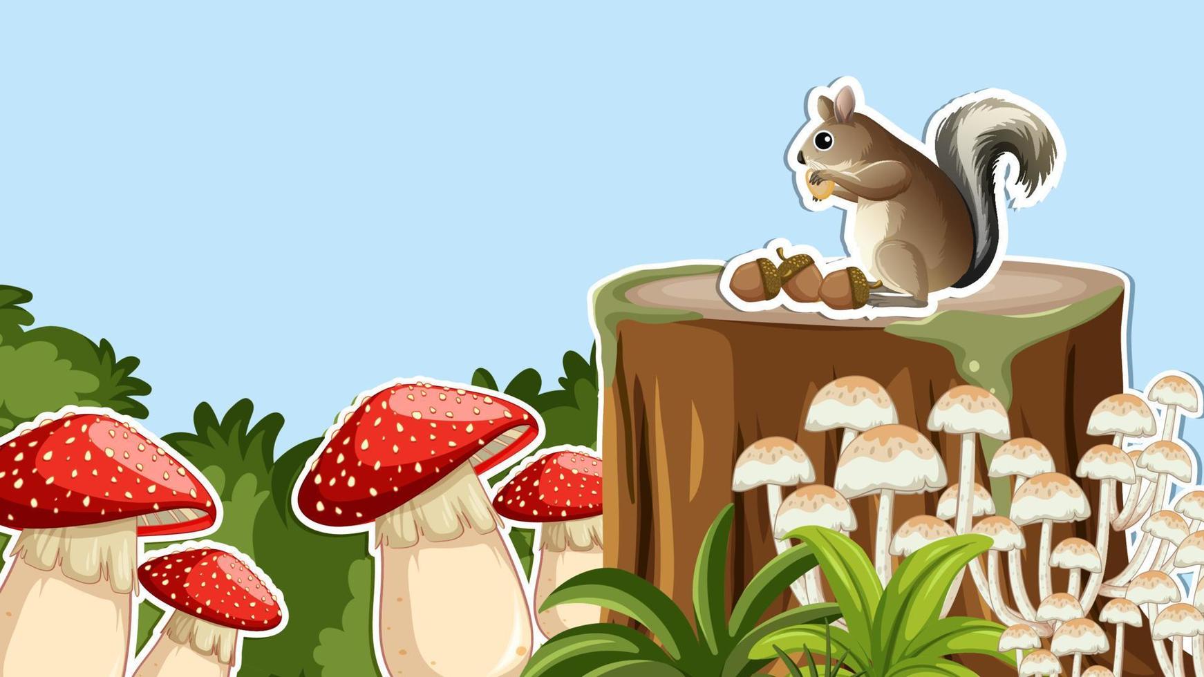 Squirrel standing on stump vector