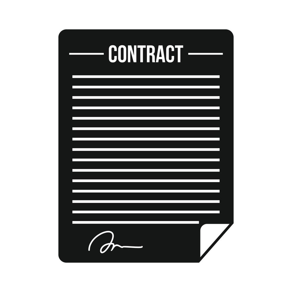 icono de contrato en estilo simple vector
