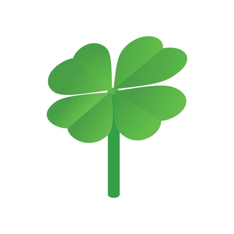 Clover leaves isometric 3d icon vector