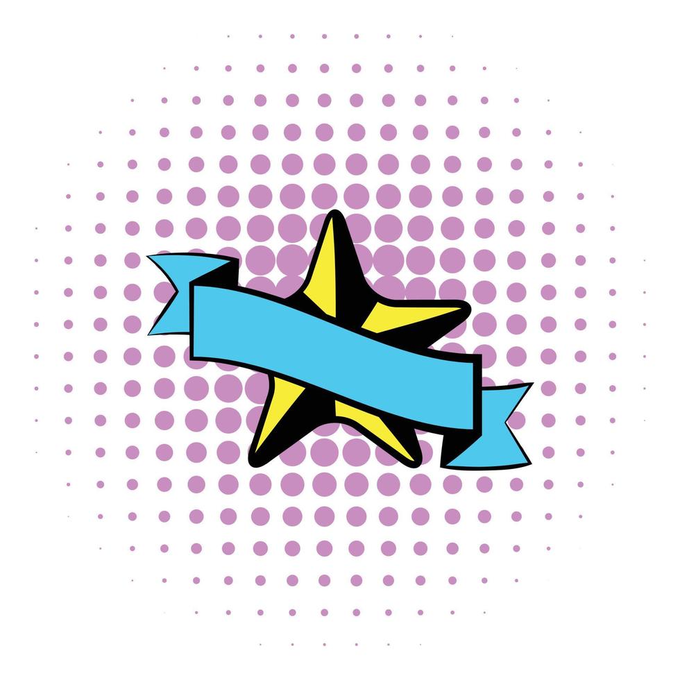 Star award icon, comics style vector