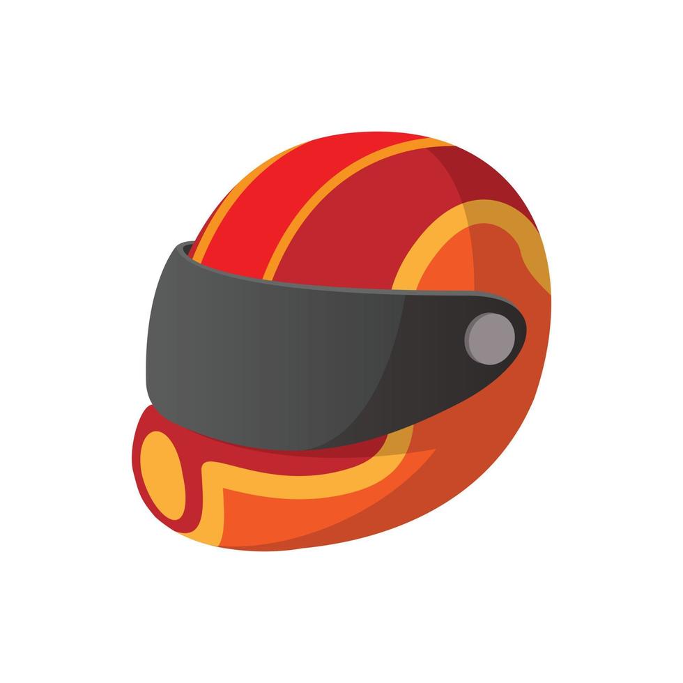 icono de dibujos animados de casco de carreras vector