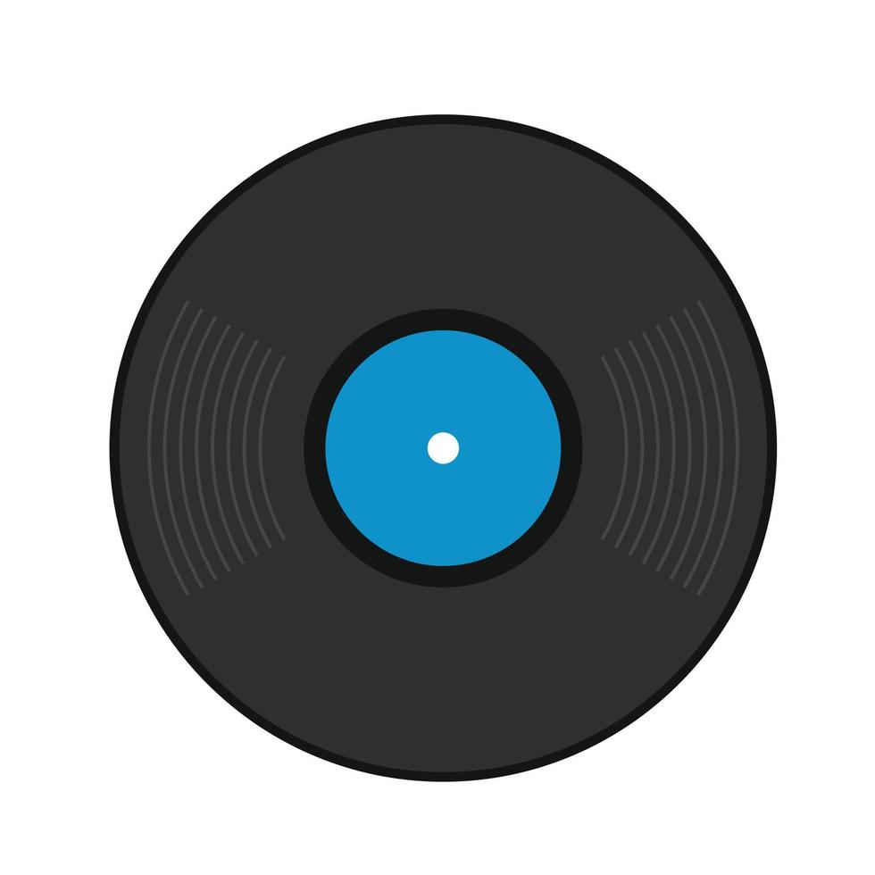 Retro vinyl record flat icon vector