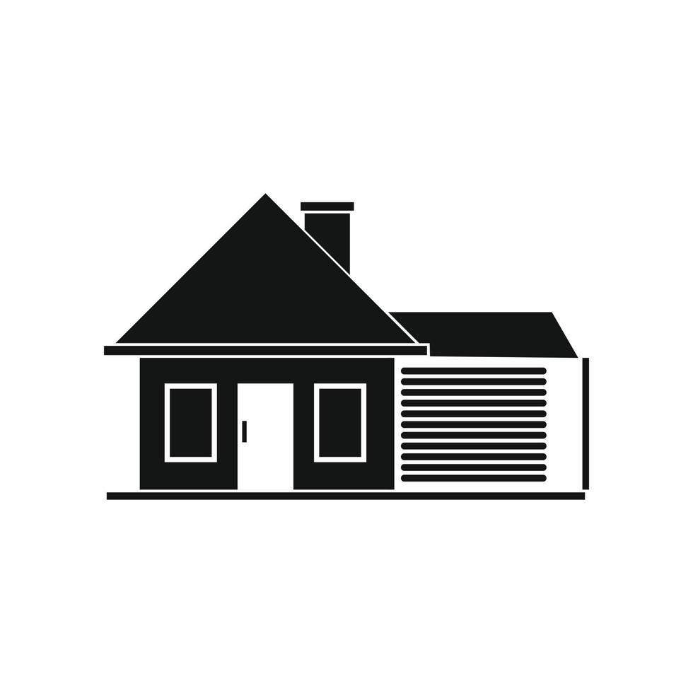 Cottage with a garage icon vector