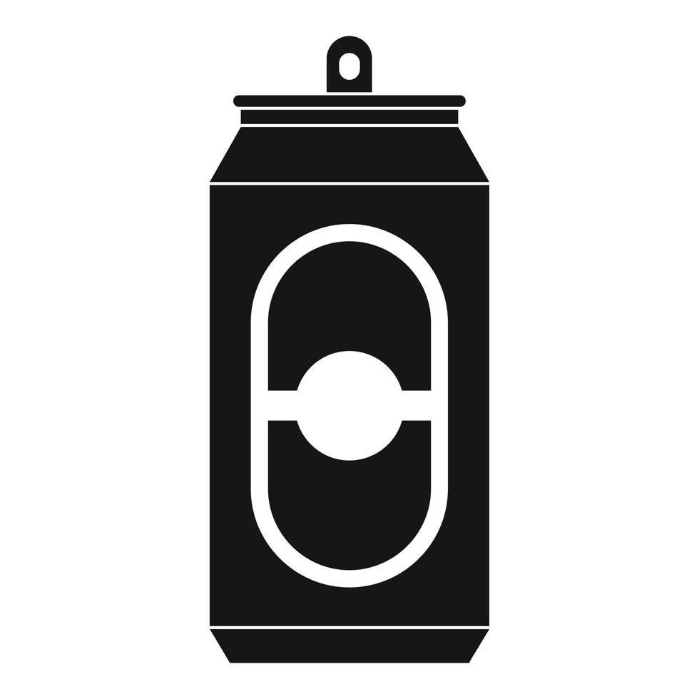 Black beer can icon, simple style vector