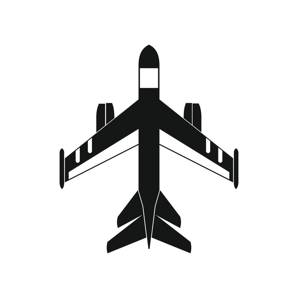 Military fighter jet icon, simple style vector