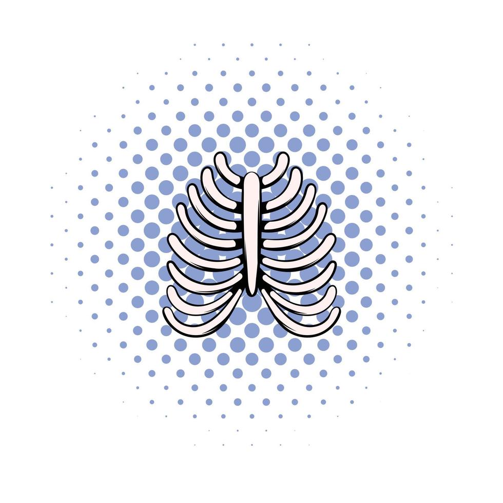 Human rib cage icon, comics style vector