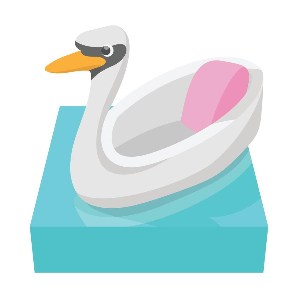 Swan children carousel cartoon icon vector