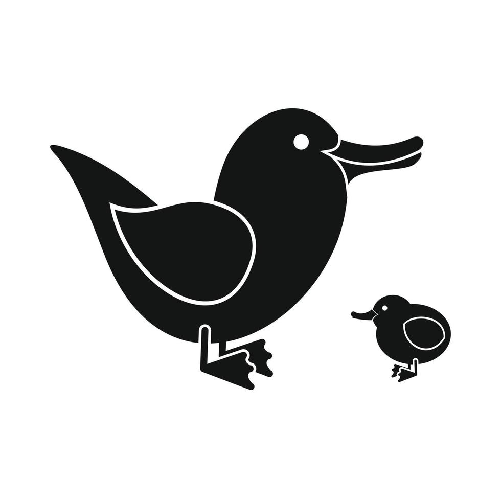 patitos icono negro vector