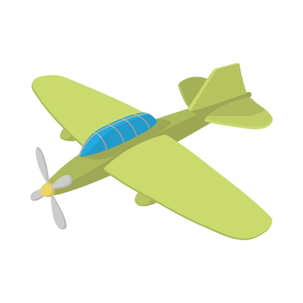 Military aircraft icon, cartoon style vector