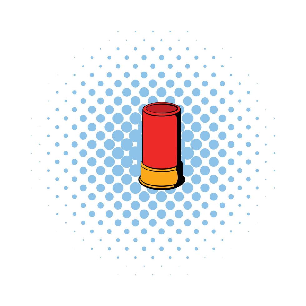 Shotgun shell icon, comics style vector