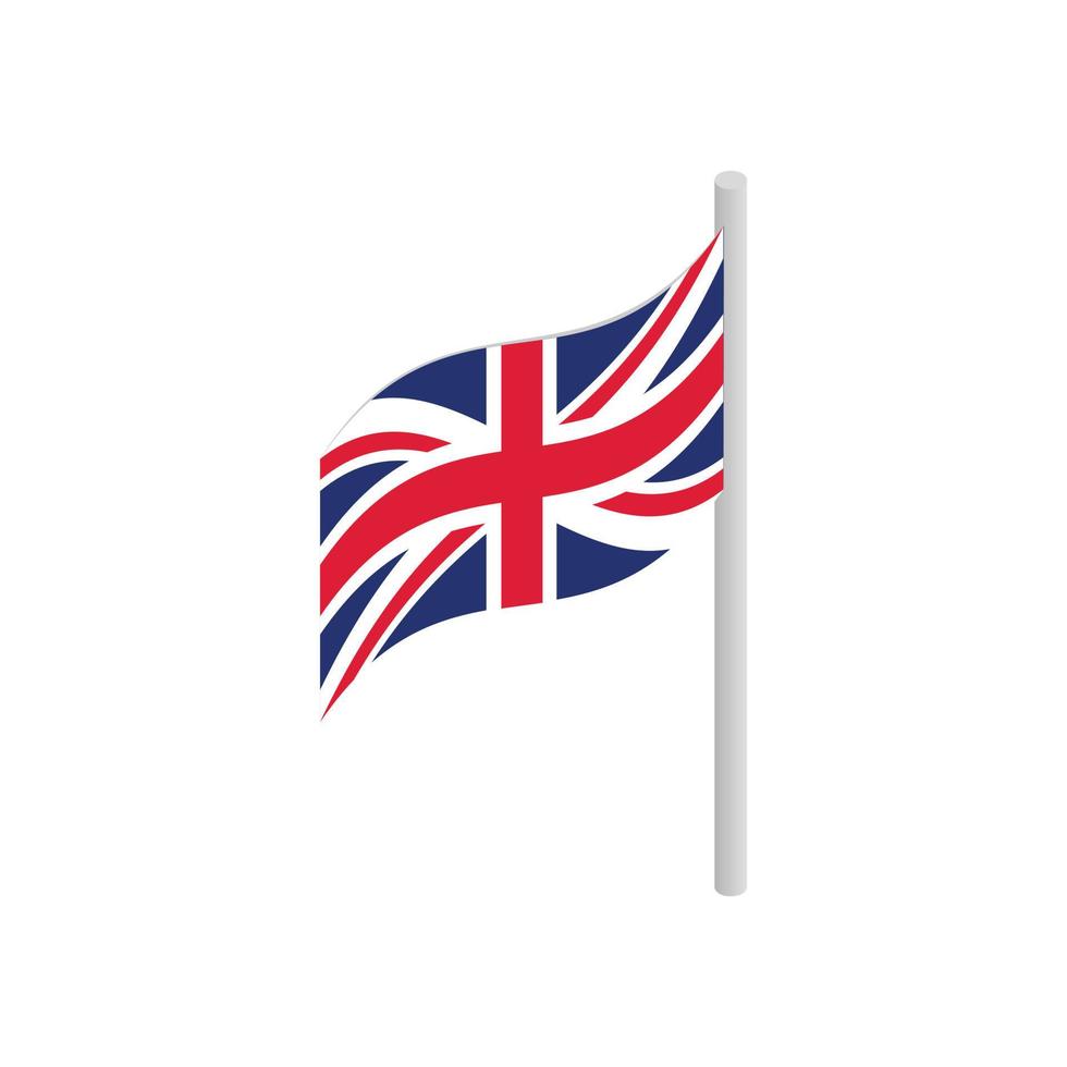 Great Britain flag with flagpole icon vector