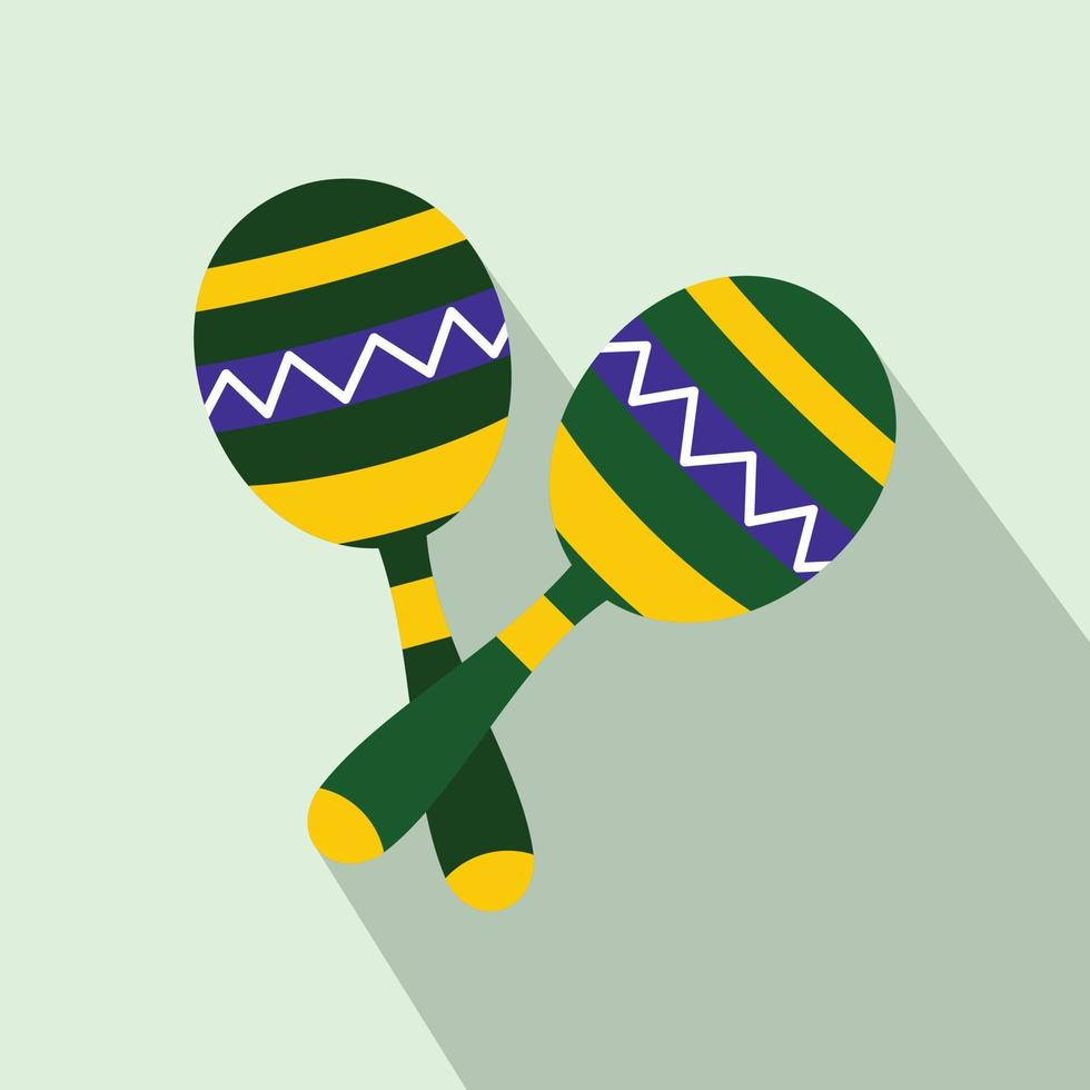 Maracas icon, flat style vector