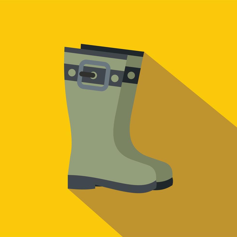 Rubber boots flat icon vector