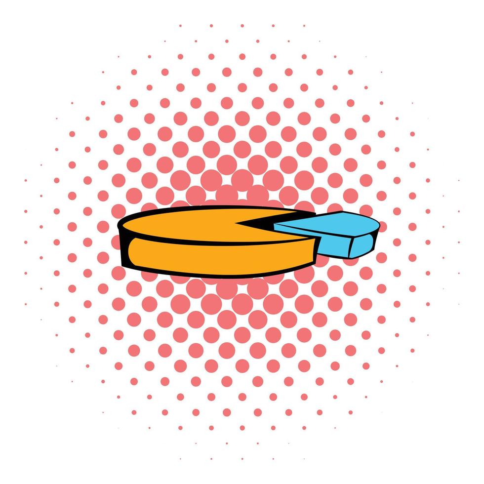 Pie chart icon, comics style vector