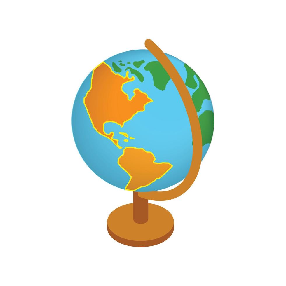 Globe isometric 3d icon vector