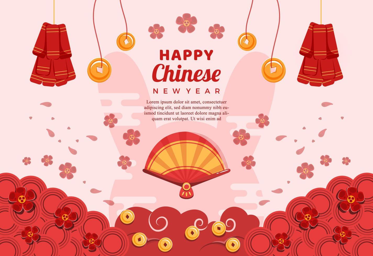 Flat Seollal Happy Korean New Year 2023 Greeting Cards Set 14074603
