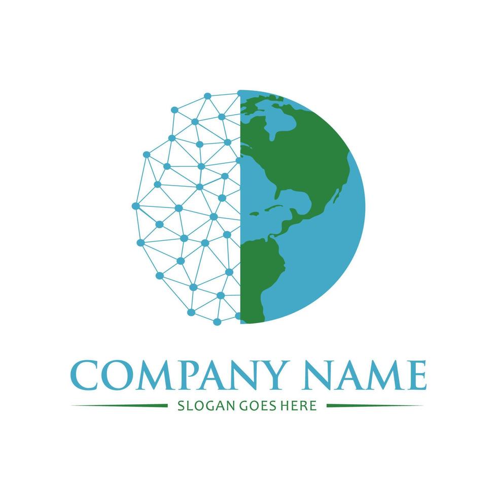 global network logo vector on white background